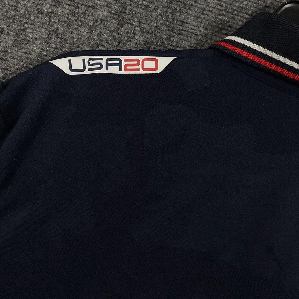Ralph‎ Lauren RLX Polo Shirt Mens Medium Blue Camo USA Team 2020 Ryder Cup Golf